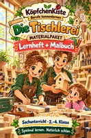 Vorschau - Mal- und Bastelvorlagen - Materialpaket: Die Tischlerei – Lernheft & Malbuch | Berufe kennenlernen - Deckblatt