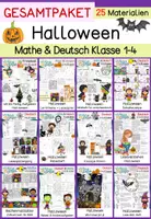 Vorschau - Arbeitsblätter - Halloween | Klasse 1-4 | Deutsch | Mathe | Rätsel | Freiarbeit - Deckblatt