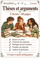 Aperçu - Feuilles d'exercices - Thèses et arguments - 5 livrets de français 4e–3e - Page de couverture