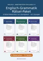 Vorschau - Arbeitsblätter - Englisch-Grammatik Kl. 5–6 – Rätsel-Paket mit Lösungswort (6 Materialien) - Deckblatt