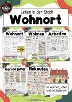 Vorschau - Arbeitsblätter - Leben in der Stadt - Wohnort - Leben, Arbeiten, Wohnen & Versorgung - Deckblatt