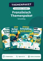 Vorschau - Arbeitsblätter - Schulalltag, Themenpaket Französisch, Klasse 7 - Deckblatt