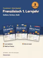 Vorschau - Arbeitsblätter - Französisch 1. Lernjahr Materialpaket: Zahlen, Verben, Noël - Deckblatt