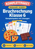 Vorschau - Arbeitsblätter - Bruchrechnung Klasse 6 Komplettpaket mit Lösungen - Deckblatt