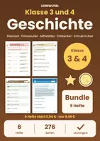 Vorschau - Arbeitsblätter - Sachunterricht Klasse 3 und 4 Bundle | Steinzeit, Dinosaurier, Mittelalter, Entdecker - Deckblatt