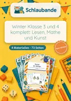Vorschau - Stundenentwürfe - Winter – Klasse 3 und 4 – Materialpaket: Lesen, Mathe und Kunst - Deckblatt