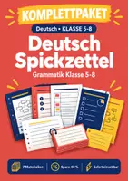 Vorschau - Arbeitsblätter - Deutsch Grammatik Spickzettel und Karten Klasse 5-8 - Deckblatt