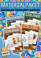 Vorschau - Mal- und Bastelvorlagen - Materialpaket: Bastelvorlagen für saisonale Girlanden - Deckblatt