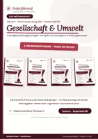 Vorschau - Unterrichtsreihen - Übungsprüfungen Gesellschaft & Umwelt | Abschlussprüfung Deutsch 2027 RS BW | 4 Übungsprüfungen mit Lösungen, inkl. Gratis-Satz | Federführend - Deckblatt