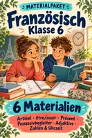 Vorschau - Arbeitsblätter - Französisch Klasse 6 – Artikel, être/avoir, Présent, Possessivbegleiter, Adjektive & Zahlen - Deckblatt
