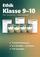 Vorschau - Stundenentwürfe - Ethik Klasse 9/10 – Unterrichtsreihen-Paket | Glück & Sinn, Medien & Konsum, Gerechtigkeit, Menschenwürde - Deckblatt