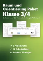 Vorschau - Arbeitsblätter - Sachunterricht Raum und Orientierung Paket Klasse 3/4 – Deutschland Bundesländer, Karten lesen, Bayern (3 Arbeitshefte mit Karten, HSU) - Deckblatt