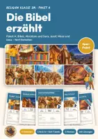 Vorschau - Arbeitsblätter - Altes Testament Religion Klasse 3/4 Paket | 5 Einheiten, 80 Seiten mit Lösungen | Bibel, Abraham und Sara, Josef, Mose, Jona | Himmel-und-Erde-Werkstatt Paket A - Deckblatt