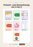 Vorschau - Arbeitsblätter - Das Prozent- und Zinsrechnung Paket | 84 Arbeitsblätter mit Lösungen - Deckblatt