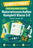 Vorschau - Arbeitsblätter - Naturwissenschaften Komplett Klasse 5-8: Physik, Chemie, Bio - Deckblatt