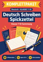Vorschau - Arbeitsblätter - Deutsch Schreiben Spickzettel Klasse 7-10 Sammlung - Deckblatt
