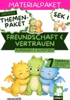 Vorschau - Stundenentwürfe - Freundschaft & Vertrauen Unterrichtsmaterial Klasse 5 6 7 8 9 10 | Arbeitsblätter, Stationenlernen, Workshop, Kartenset, Ritual, Kurzgeschichten & Vertretungsstunde | Themenpaket zum Schuljahresstart - Deckblatt