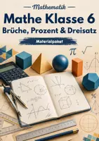 Vorschau - Arbeitsblätter - Mathe Klasse 6 Komplettpaket – Brüche, Prozent & Dreisatz - Deckblatt