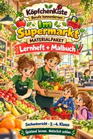 Vorschau - Mal- und Bastelvorlagen - Materialpaket: Im Supermarkt – Lernheft & Malbuch | Berufe kennenlernen - Deckblatt