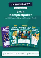 Vorschau - Arbeitsblätter - Identität und Cybermobbing, Komplettpaket Ethik, Klasse 6-7 - Deckblatt