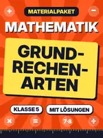 Vorschau - Arbeitsblätter - Mathematik: Grundrechenarten (Empfehlung Gymnasium Klasse 5) - Deckblatt