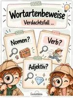Vorschau - Arbeitsblätter - Materialpaket Wortartenbeweise - Verdachtsfall Nomen, Verb & Adjektiv - Deckblatt