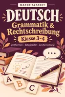 Vorschau - Arbeitsblätter - Deutsch Klasse 3–4 – Grammatik, Rechtschreibung und Zeichensetzung – 6 Materialien - Deckblatt