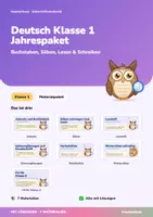 Vorschau - Stationenlernen - Deutsch Klasse 1 Jahrespaket | Buchstaben, Silben, Lesen & Schreiben lernen | Lernwerkstätten + Lernzielkontrollen Grundschule | mit Lösungen - Deckblatt