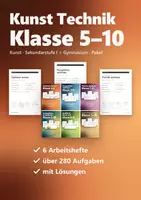 Vorschau - Stundenentwürfe - Kunst Technik Sek I Gesamtpaket Klasse 5–10 – Zeichnen, Perspektive, Porträt, Farbenlehre, Graffiti, Vertretungsstunden - Deckblatt