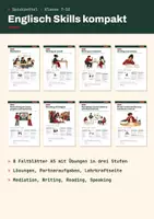 Vorschau - Arbeitsblätter - Spickzettel-Paket Englisch Skills kompakt | 8 Faltblätter mit Übungen in drei Stufen und Lösungen | Klasse 7–10 - Deckblatt