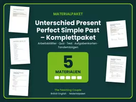 Vorschau - Arbeitsblätter - Unterschied Present Perfect Simple Past – Komplettpaket - Deckblatt