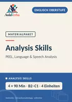 Vorschau - Stundenentwürfe - Analysis Skills | Englisch Oberstufe | PEEL, Sprache & Redeanalyse | 4 × 90 Min - Deckblatt