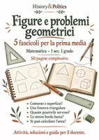 anteprima - Esercizi - Figure e problemi geometrici – 5 fascicoli di matematica, prima media - Pagina di copertina