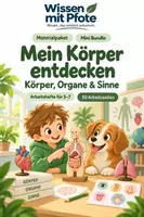 Vorschau - Arbeitsblätter - Materialpaket: Mein Körper entdecken – Körper, Organe & Sinne | Mini Bundle | Klasse 5–7 - Deckblatt