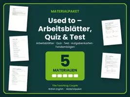 Vorschau - Arbeitsblätter - Used to – Arbeitsblätter, Quiz & Test - Deckblatt