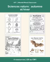 Aperçu - Jeux - Sciences et nature : automne et hiver, de la GS au CM1 (chasses aux trésors, journal, traces, chauves-souris) - Page de couverture