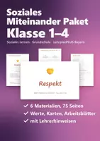 Vorschau - Arbeitsblätter - Soziales Miteinander und Klassenwerte – Paket: Plakate, Gesprächskarten, Wert der Woche, Arbeitsblätter, Team-Challenges - Deckblatt
