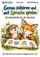 Vorschau - Spiele - Genau zuhören und mit Sprache spielen – 10 Arbeitshefte – Vorschule - Deckblatt