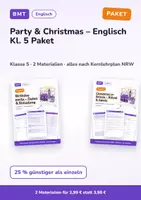 Vorschau - Arbeitsblätter - Party & Christmas – Englisch Kl. 5 Paket - Deckblatt
