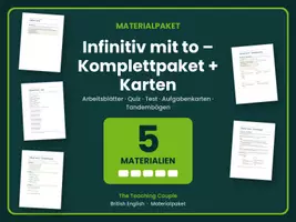Vorschau - Arbeitsblätter - Infinitiv mit to – Komplettpaket + Karten - Deckblatt