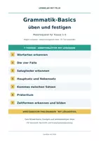 Vorschau - Arbeitsblätter - Grammatik-Basics Deutsch | 7 Themen mit Arbeitsblättern und Lösungen | Klasse 5–6 - Deckblatt