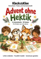 Vorschau - Arbeitsblätter - Advent ohne Hektik – 5 Arbeitshefte – Vorschule - Deckblatt