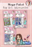 Vorschau - Arbeitsblätter - Mega-Paket Pop Art Jahreszeiten - Deckblatt