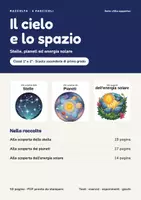 anteprima - Esercizi - Il cielo e lo spazio – Raccolta di 3 fascicoli: stelle, pianeti ed energia solare (1ª-2ª media) - Pagina di copertina