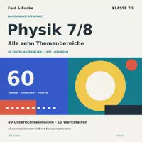 Vorschau - Arbeitsblätter - Physik Klasse 7/8 Jahrgangsstufenpaket | 60 Materialien mit Lösungen und Tests A/B - Deckblatt