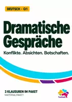 Vorschau - Arbeitsblätter - Dramatische Gespräche analysieren | 3 Klausuren Deutsch Q1 | Maria Stuart, Iphigenie und Der Schwierige - Deckblatt