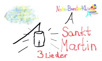Vorschau - Arbeitsblätter - (A) 3 Kinderlieder für Sankt Martin - Ganz einfach gemeinsam musizieren - Singen, Glockenspiel, Blockflöte / Kinderlieder - Spielend leichter Einstieg für Anfänger / Bunte Noten Rainbow A - Deckblatt