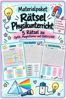 Vorschau - Arbeitsblätter - Materialpaket Rätsel Physikunterricht - Suchsel und Wörterrätsel - Deckblatt