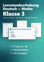Vorschau - Fördermaterial/Inklusion - Lernstandserhebung Klasse 3 Deutsch und Mathe – Eingangstests Schuljahresanfang mit Auswertung und Förderhinweisen - Deckblatt