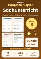 Vorschau - Arbeitsblätter - Sachunterricht Klasse 3 Bundle | Magnete, Verkehr, Ernährung, Bäume, Wasserkreislauf - Deckblatt